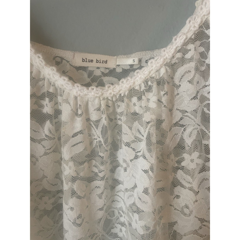Blue Bird Lace Cami Tank Top Beige‎ Small